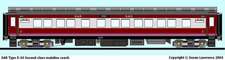 SAR Type E-16 Second class mainline coach