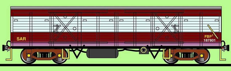 SAR Type FBP-1 Bogie covered goods wagon for passenger trains