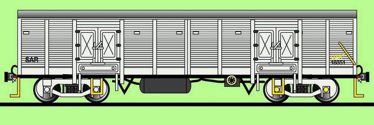 SAR Type OZR-8 Bogie fruit wagon with racks