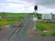 A view of the drawbridge in the upright position.