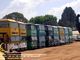 Former Johannesburg buses in scrapyard at Krugersdorp. No's 501, 490, 531, 535, 604, 989, 505, 563 and 607. Photo  Richard Gillatt 2004