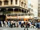 Mercedes O305 double deckers in Johannesburg.  Photo Susan Lawrence 1984