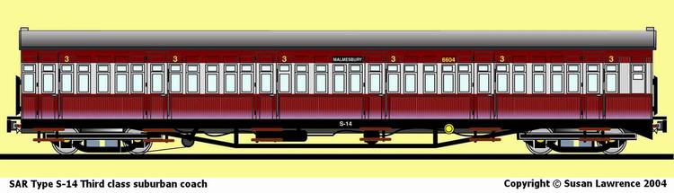 SAR Type S-14 Third class suburban coach