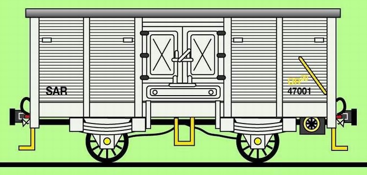 SAR Type OR-20 Four wheel fruit wagon with racks