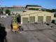 Looking East at the loco shed showing the four bays and concrete wash down area