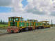 Two class 94 locomotives and brake van